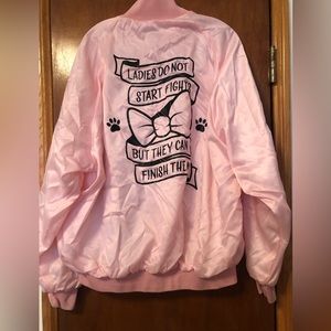 Cakeworthy, Disney’s Aristocats Marie satin bomber jacket.